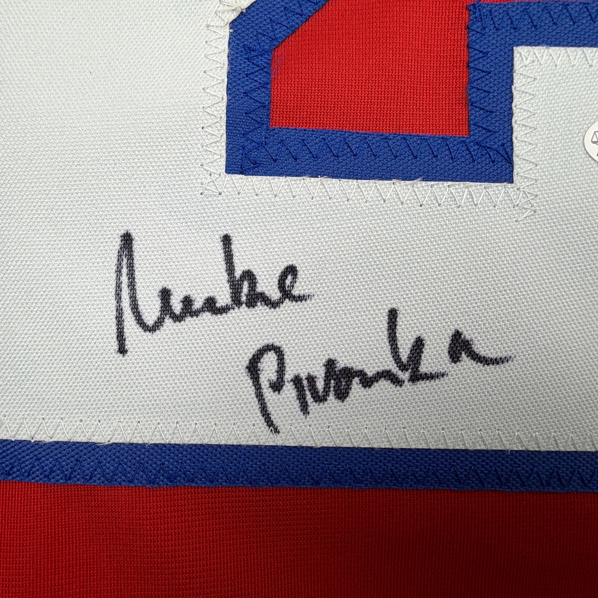 Autographed/Signed Michal Pivonka Washington Red Hockey Jersey JSA COA