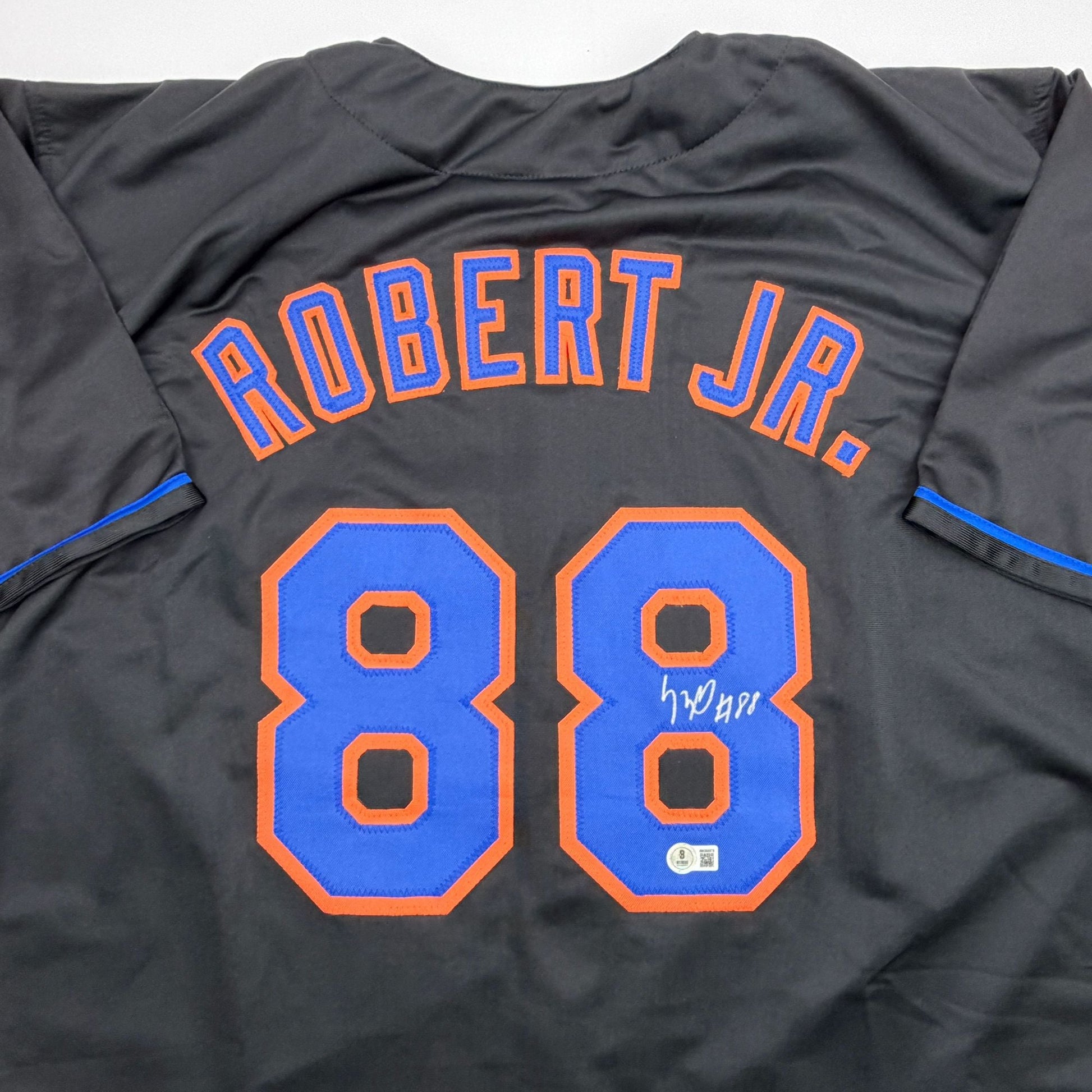 Autographed/Signed Luis Robert Jr. New York Black Baseball Jersey Beckett BAS COA