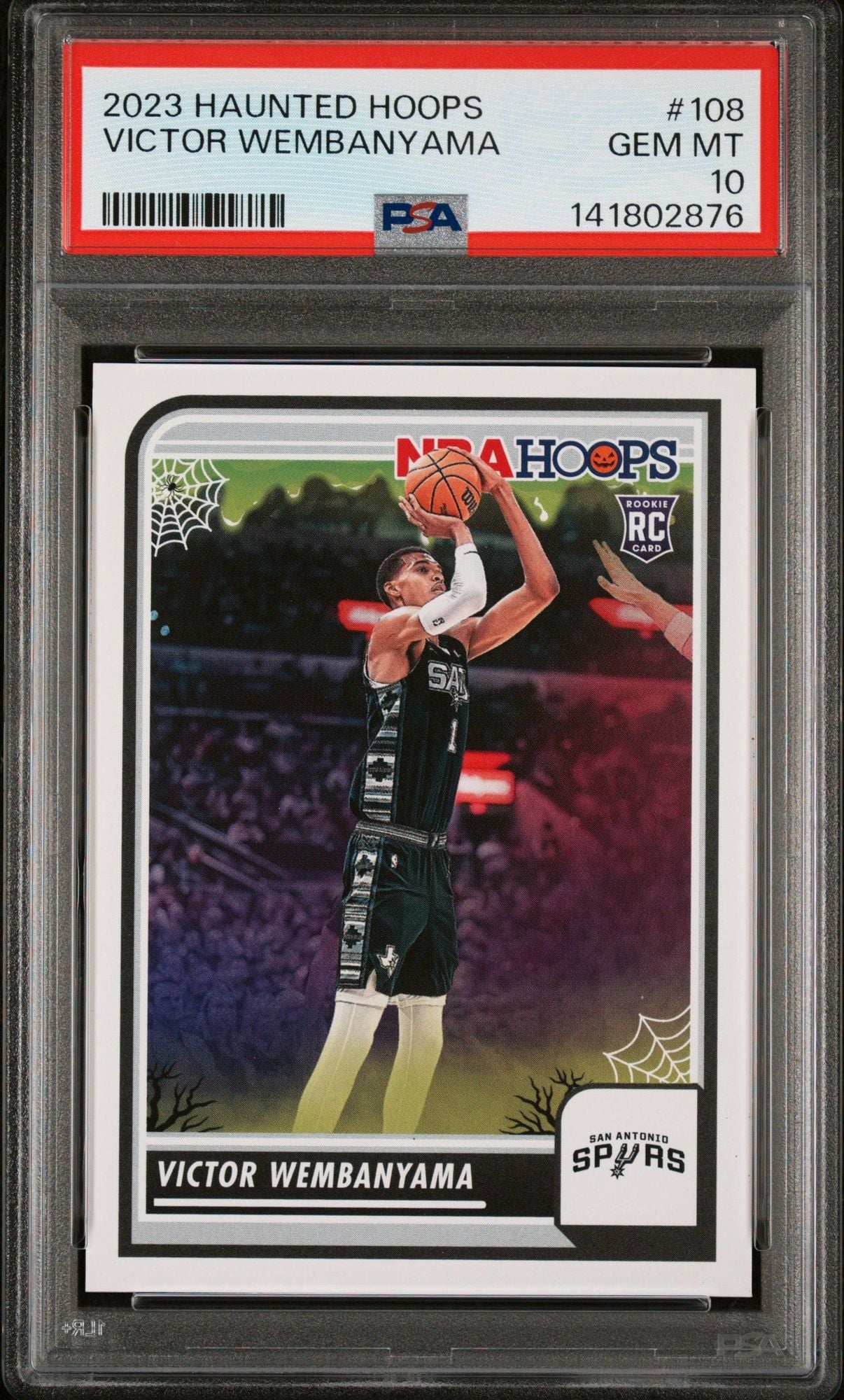 Graded 2024 Panini NBA Haunted Hoopes Victor Wembanyama #108 Rookie RC Basketball Card PSA 10 Gem Mint