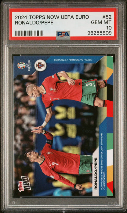 Graded 2024 Topps Now UEFA Euro Cristiano Ronaldo #52 Portugal Soccer Card PSA 10 Gem Mint