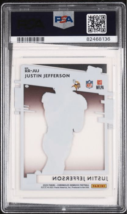 Graded 2020 Panini Chronicles Justin Jefferson #RRJUJ Clearly Donruss Rated Rookie Rookie RC Football Card PSA 10 Gem Mint