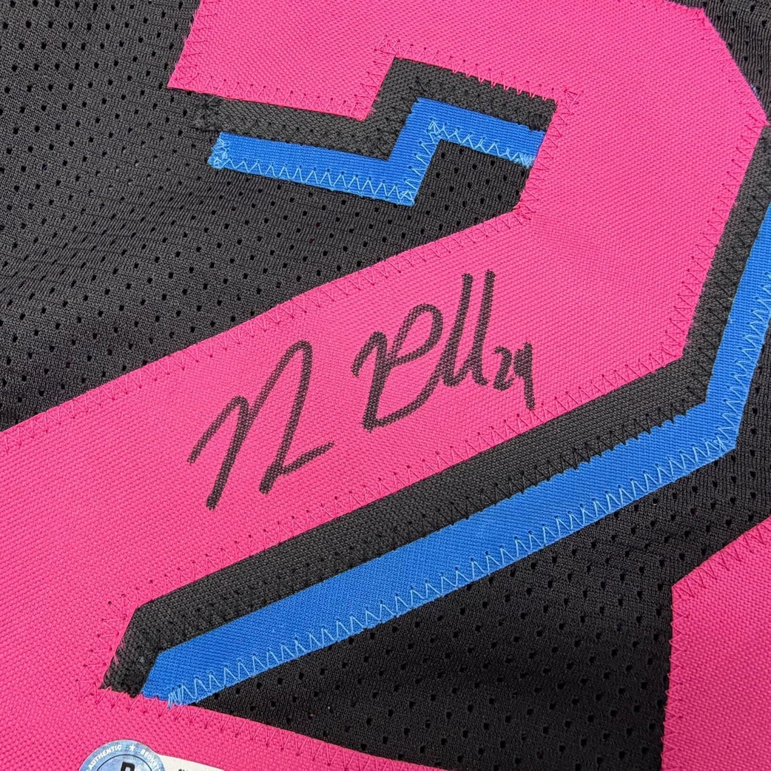 Framed Autographed/Signed Norman Powell 35x39 Miami Black Vice City Basketball Jersey Beckett BAS COA