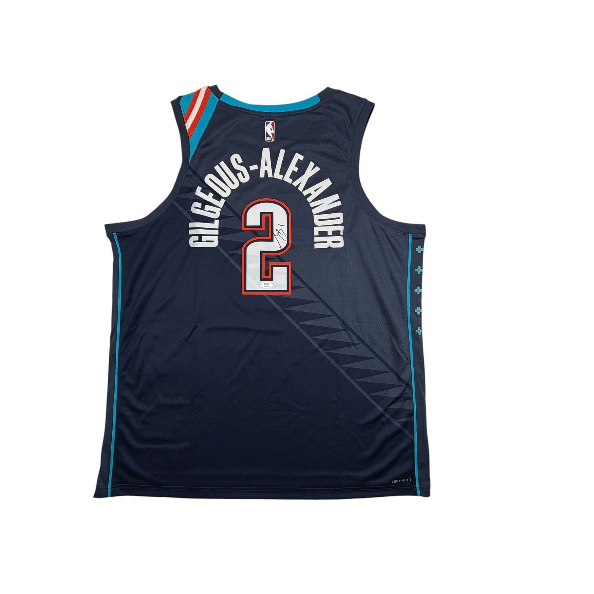 Autographed/Signed Shai Gilgeous-Alexander SGA Oklahoma City OKC Thunder Navy Blue City Edition Authentic Basketball Jersey PSA/DNA COA