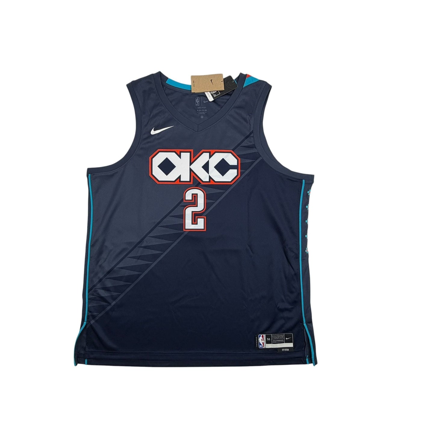 Autographed/Signed Shai Gilgeous-Alexander SGA Oklahoma City OKC Thunder Navy Blue City Edition Authentic Basketball Jersey PSA/DNA COA