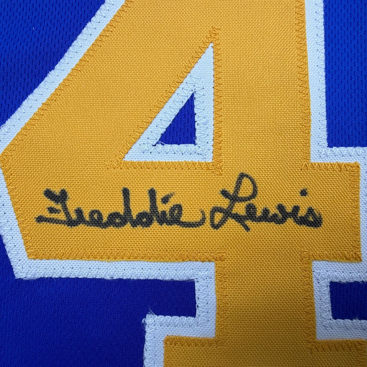 Autographed/Signed Freddie Lewis Indiana Blue Basketball Jersey JSA COA