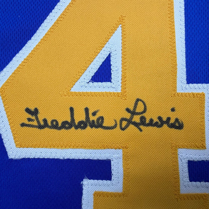 Autographed/Signed Freddie Lewis Indiana Blue Basketball Jersey JSA COA