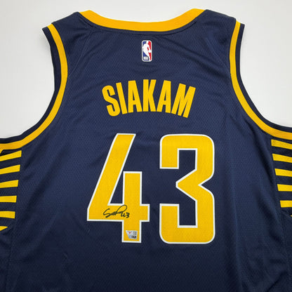 Autographed/Signed Pascal Siakam Indiana Pacers Blue Authentic Basketball Jersey Fanatics COA