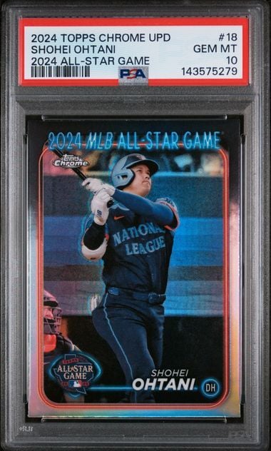 Graded 2024 Topps Chrome Update Shohei Ohtani #18 2024 All Star Game Baseball Card PSA 10 Gem Mint