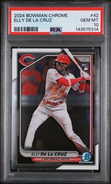 Graded 2024 Bowman Chrome Elly De La Cruz #42 Rookie RC Baseball Card PSA 10 Gem Mint