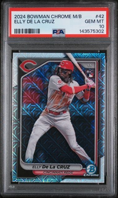 Graded 2024 Bowman Chrome Mega Box Elly De La Cruz #42 Rookie RC Baseball Card PSA 10 Gem Mint