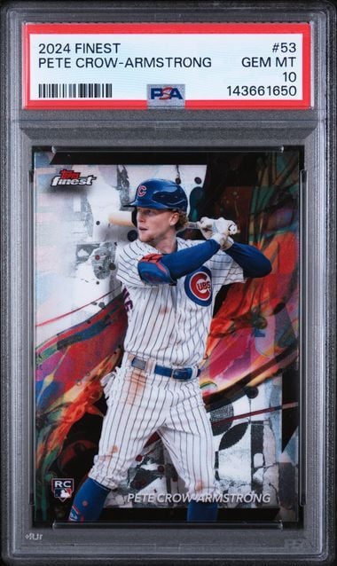 Graded 2024 Topps Finest Pete Crow Armstrong #53 Rookie RC Baseball Card PSA 10 Gem Mint
