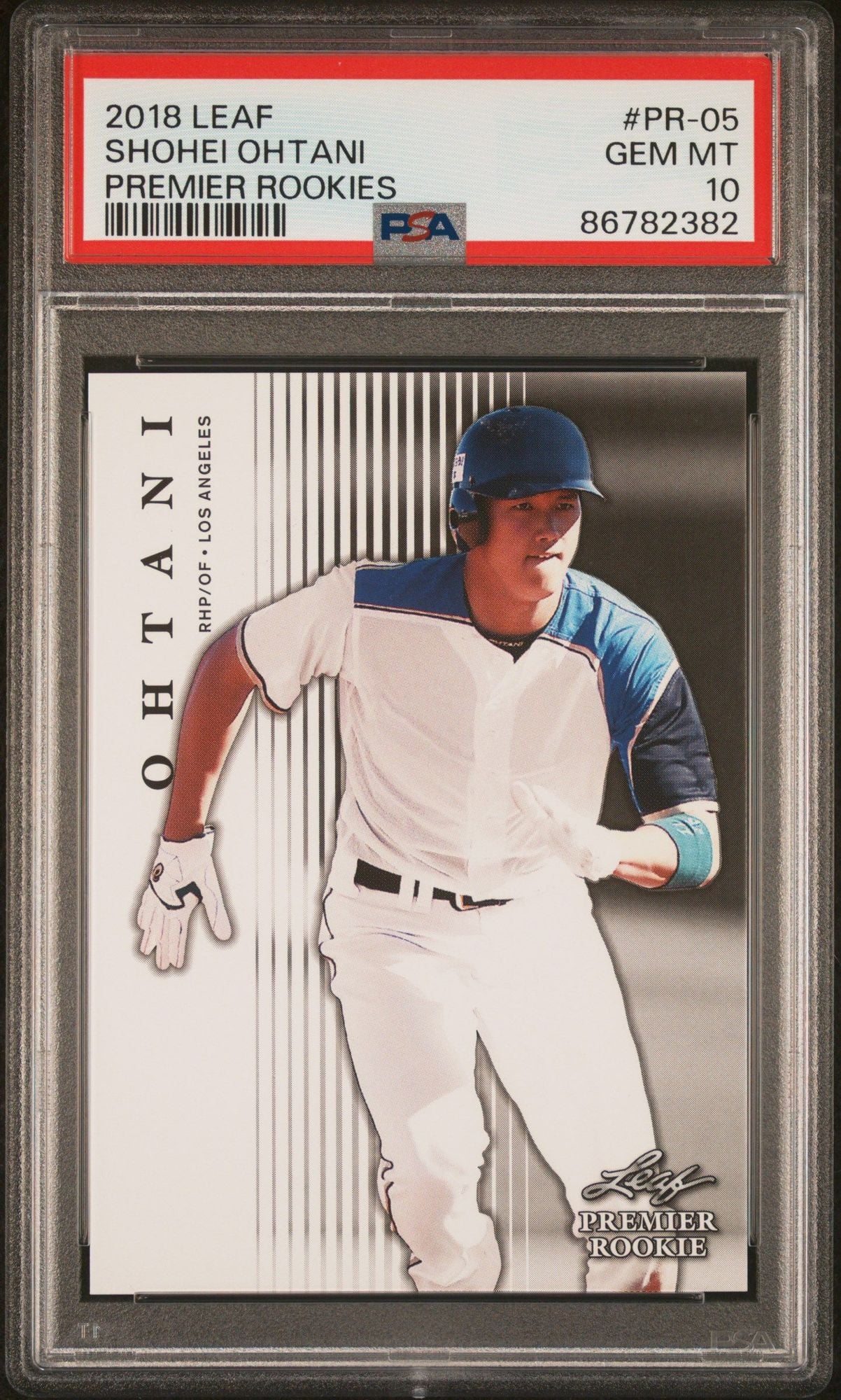 Graded 2018 Leaf Shohei Ohtani #PR-05 Premium Rookies Rookie RC Baseball Card PSA 10 Gem Mint