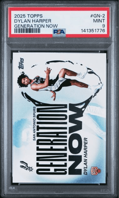 Graded 2025 Topps Dylan Harper #GN2 Generation Now Rookie RC Basketball Card PSA 9 Mint
