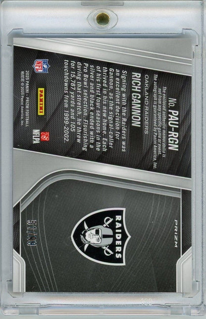 2025 Panini Prizm Rich Gannon #PAURGN /99 Patch Auto Football Card