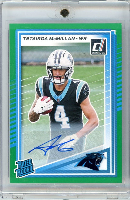2025 Panini Donruss Tetairoa McMillan #314 Green Auto Rookie RC Football Card