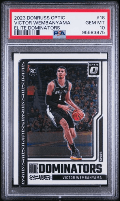 Graded 2023 Panini Donruss Optic Victor Wembanyama #18 Elite Dominators Rookie RC Basketball Card PSA 10 Gem Mint