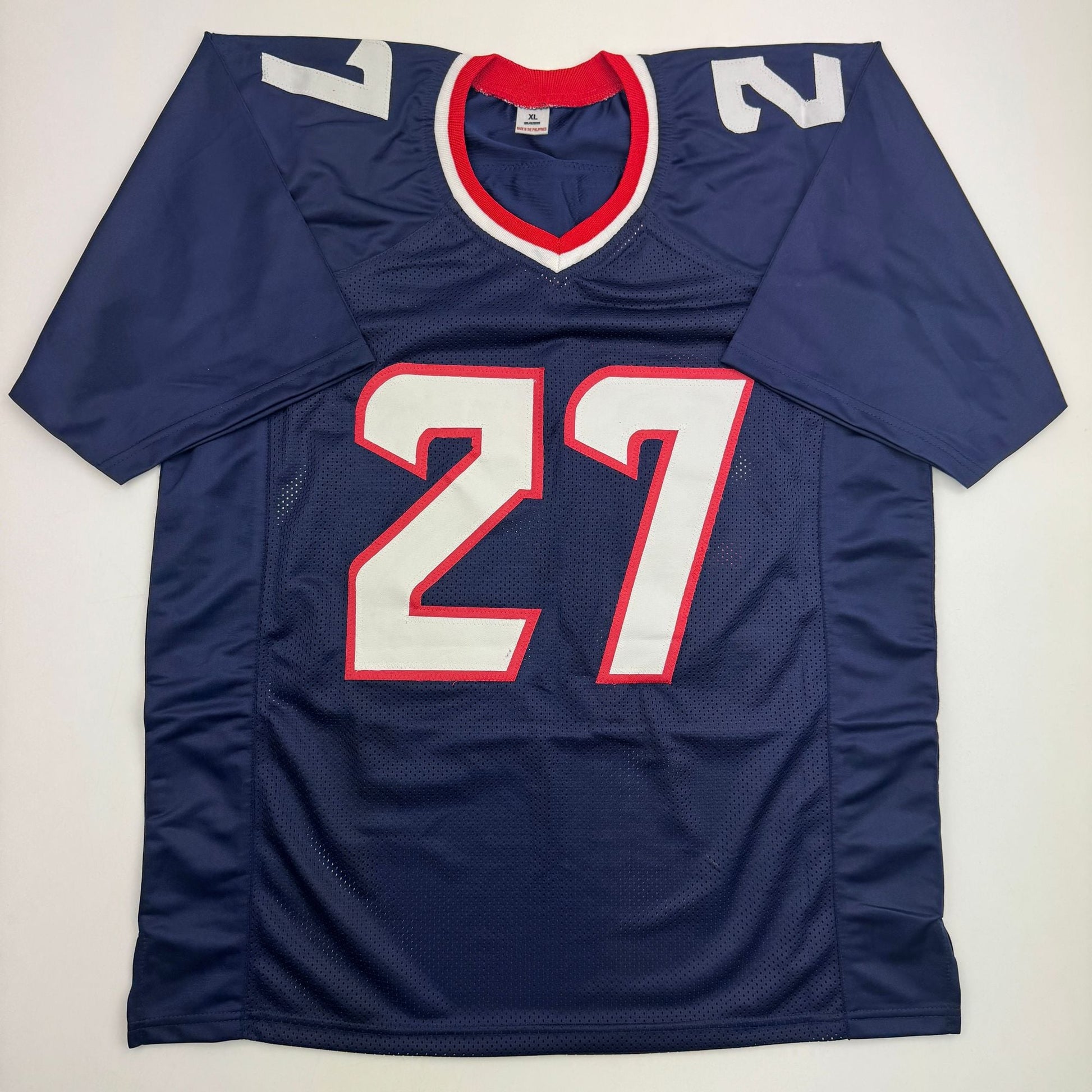 Autographed/Signed Woody Marks Houston Blue Football Jersey Beckett BAS COA