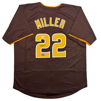 Autographed/Signed Mason Miller San Diego Brown Baseball Jersey LCG Prova COA
