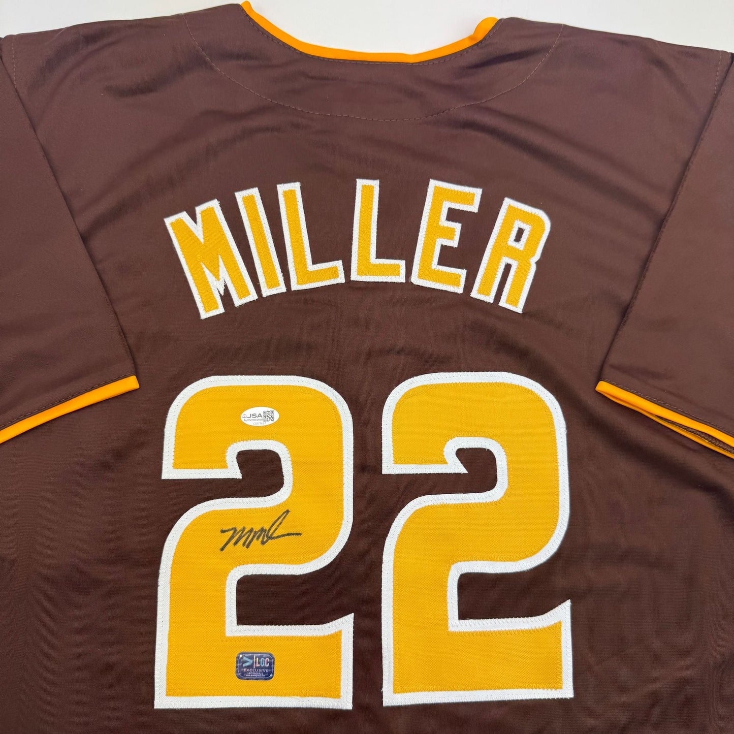 Autographed/Signed Mason Miller San Diego Brown Baseball Jersey LCG Prova COA