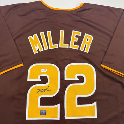 Autographed/Signed Mason Miller San Diego Brown Baseball Jersey LCG Prova COA
