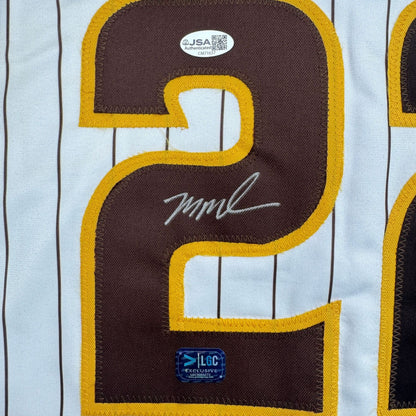 Autographed/Signed Mason Miller San Diego Pinstripe Baseball Jersey LCG Prova COA
