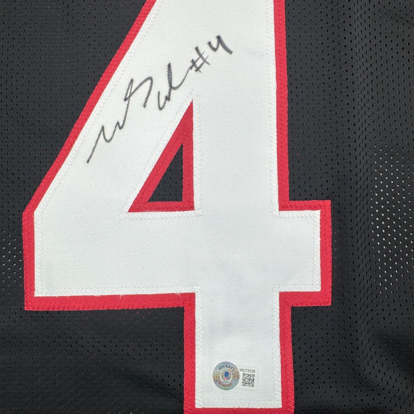 Autographed/Signed James Cook Georgia Black College Football Jersey Beckett BAS COA