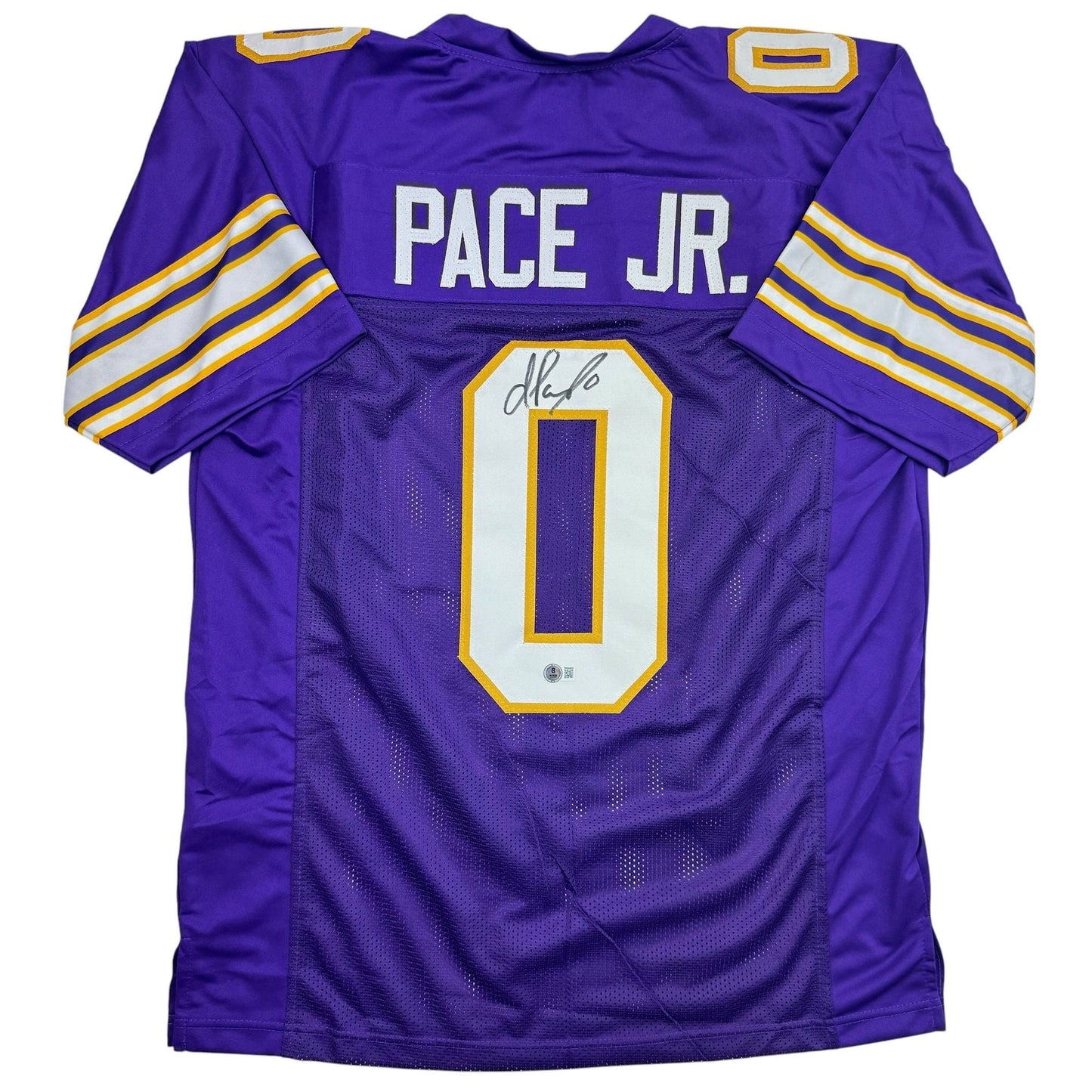Autographed/Signed Ivan Pace Jr. Minnesota Purple Retro Football Jersey Beckett BAS COA