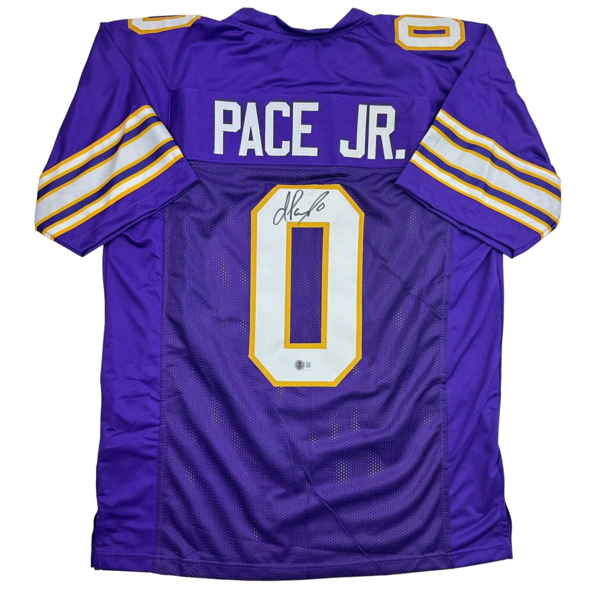 Autographed/Signed Ivan Pace Jr. Minnesota Purple Retro Football Jersey Beckett BAS COA