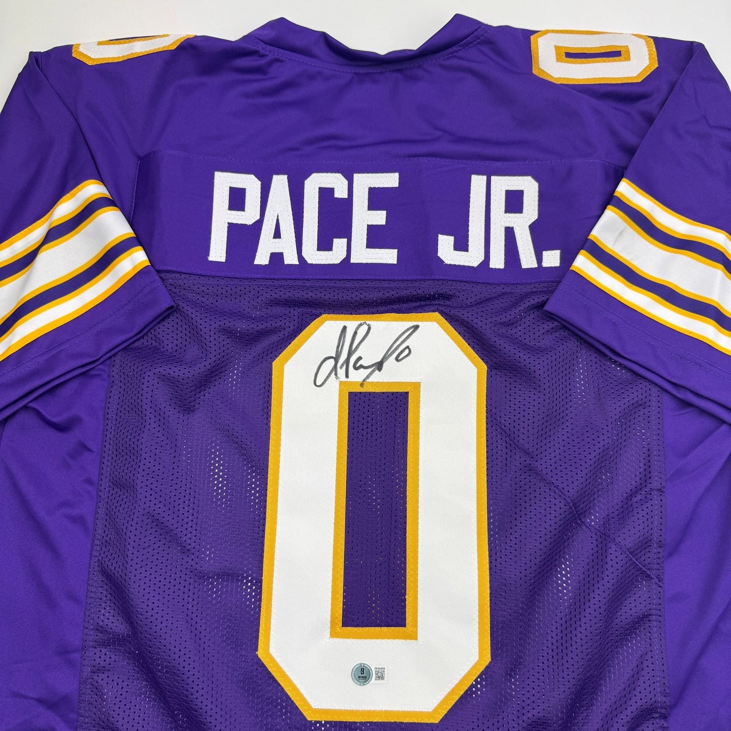 Autographed/Signed Ivan Pace Jr. Minnesota Purple Retro Football Jersey Beckett BAS COA