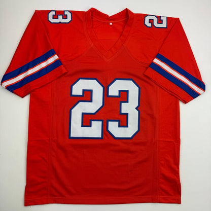 Autographed/Signed Willis McGahee Denver Retro Orange Football Jersey JSA COA
