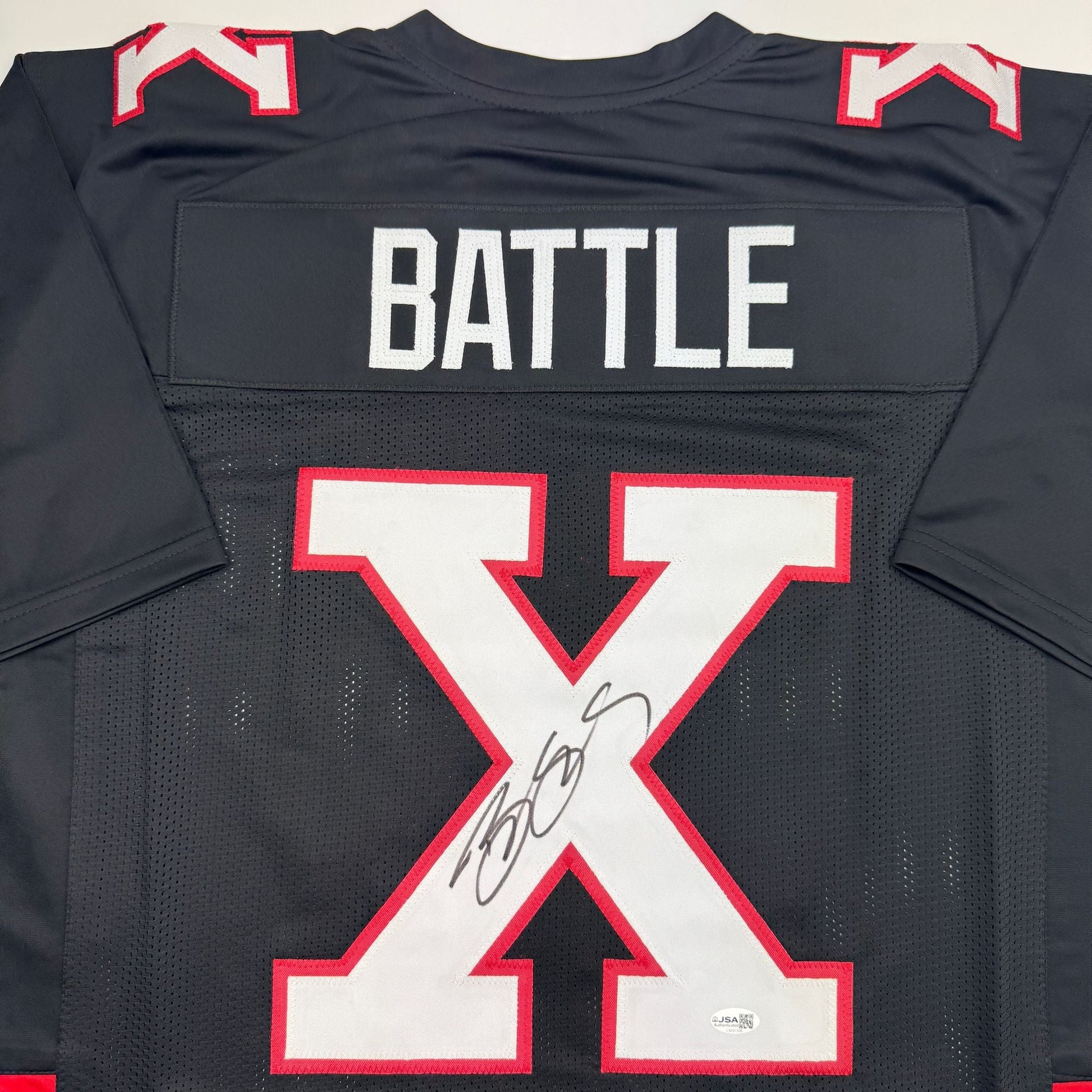 Autographed/Signed Bill Goldberg Battle X Mean Machine The Longest Yard Black Football Jersey JSA COA