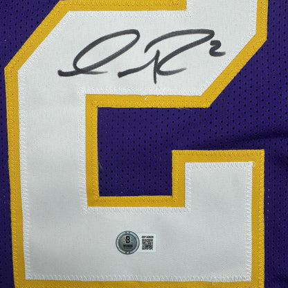 Autographed/Signed Isaiah Rodgers Minnesota Purple Retro Football Jersey Beckett BAS COA