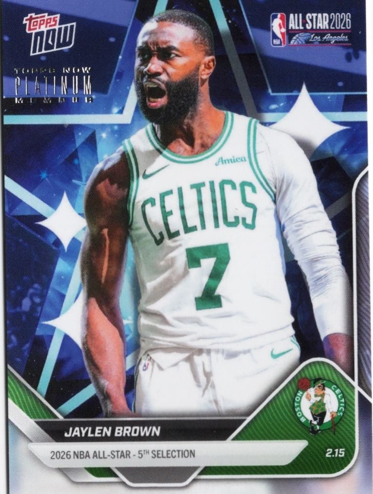 2025 Topps Now Jaylen Brown #AS22 2026 NBA All Star 5th Selection Boston Celtics Basketball Card