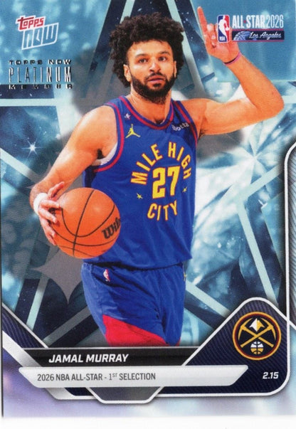 2025 Topps Now Jamal Murray #AS20 2026 NBA All Star 1st Selection Denver Nuggets Basketball Card