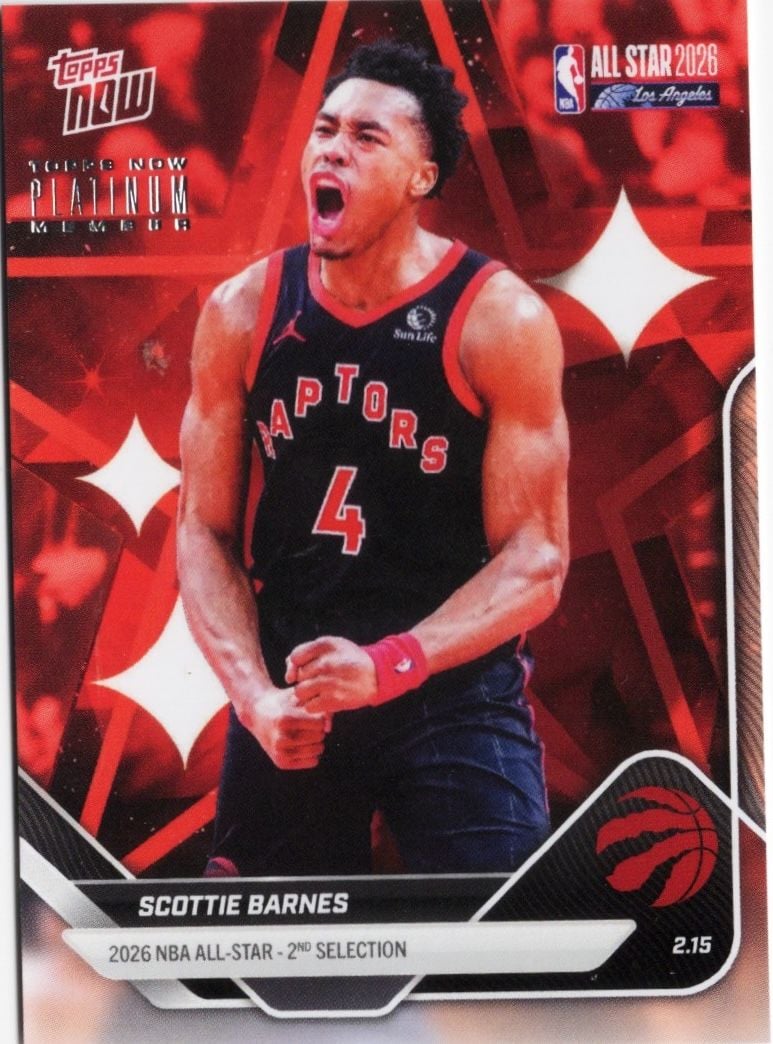 2025 Topps Now Scottie Barnes #AS18 2026 NBA All Star 2nd Selection Toronto Raptors Basketball Card