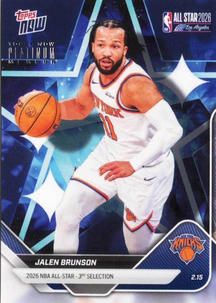 2025 Topps Now Jalen Brunson #AS16 2026 NBA All Star 3rd Selection New York Knicks Basketball Card