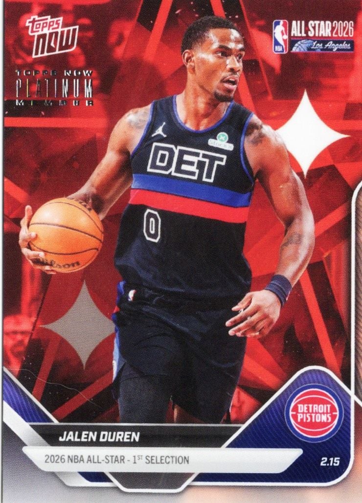 2025 Topps Now Jalen Duran #AS15 2026 NBA All Star 1st Selection Detroit Pistons Basketball Card