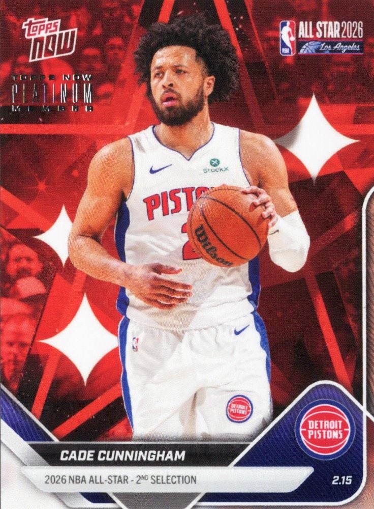 2025 Topps Now Cade Cunningham #AS12 2026 NBA All Star 2nd Selection Detroit Pistons Basketball Card