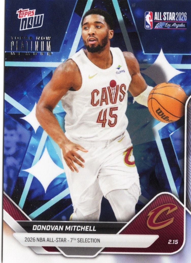 2025 Topps Now Donovan Mitchell #AS10 2026 NBA All Star 7th Selection Cleveland Cavaliers Basketball Card
