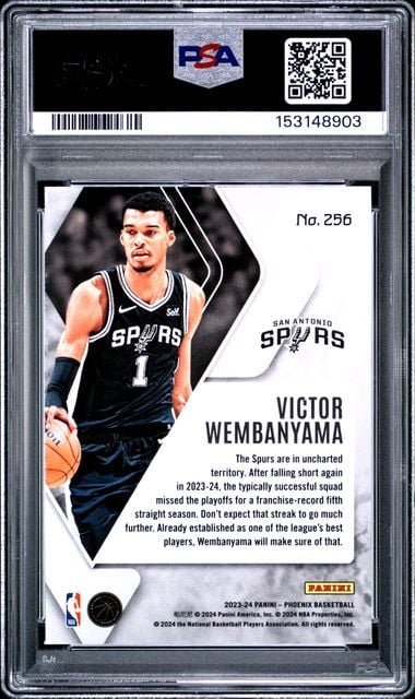 Graded 2023 Panini Phoenix Victor Wembanyama #256 Red Ice Rookie RC Basketball Card PSA 10 Gem Mint