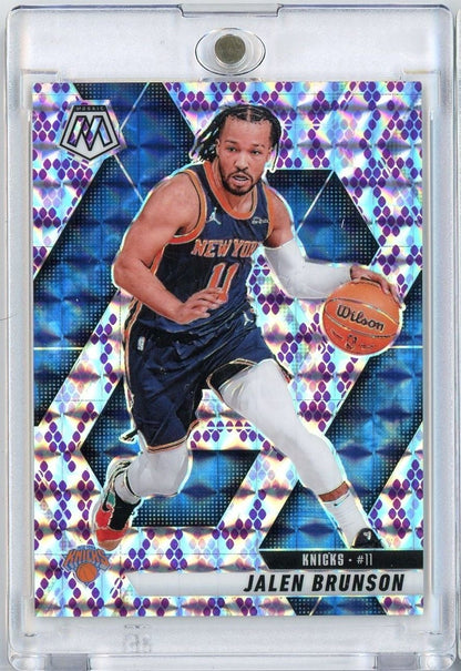 2024 Panini Mosaic Jalen Brunson #176 /24 Purple Snakeskin Basketball Card