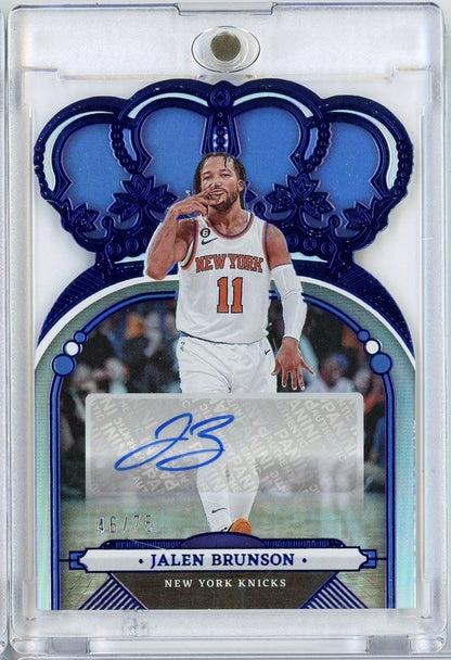 2022 Panini Crown Royale Jalen Brunson #CAJBR /75 Blue Auto Basketball Card