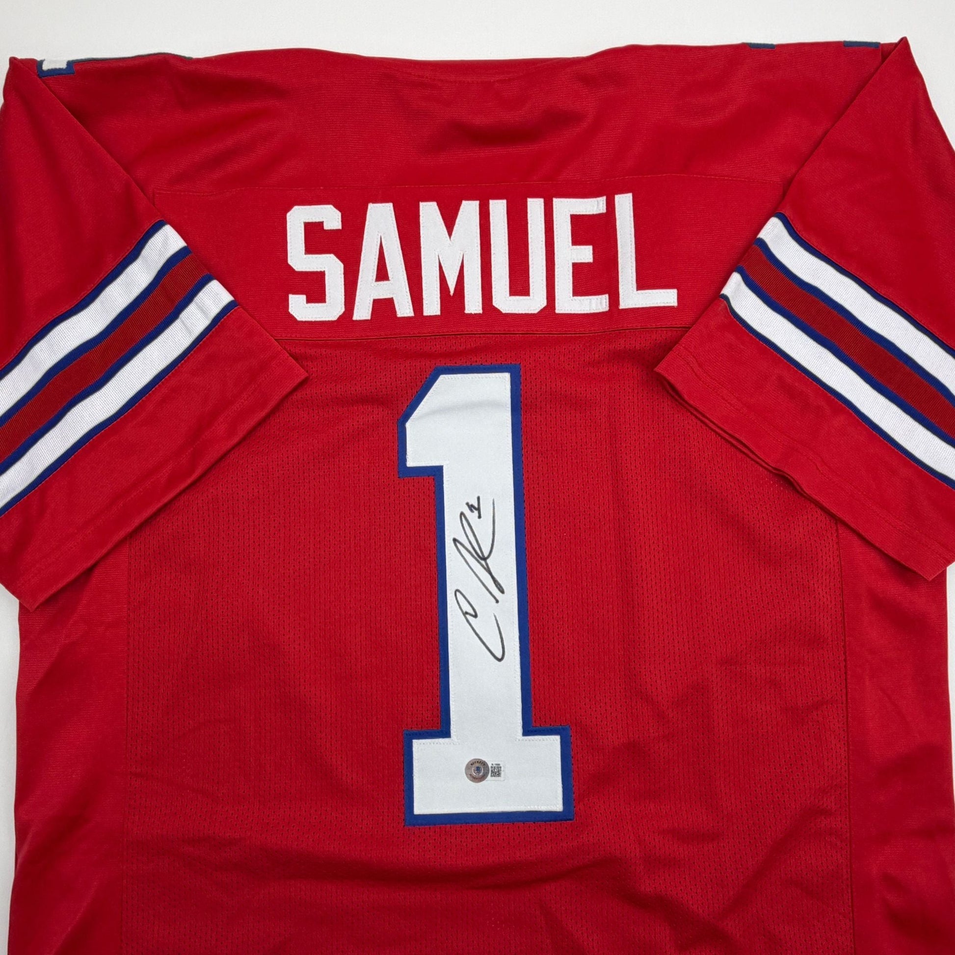 Autographed/Signed Curtis Samuel Buffalo Red Football Jersey Beckett BAS COA