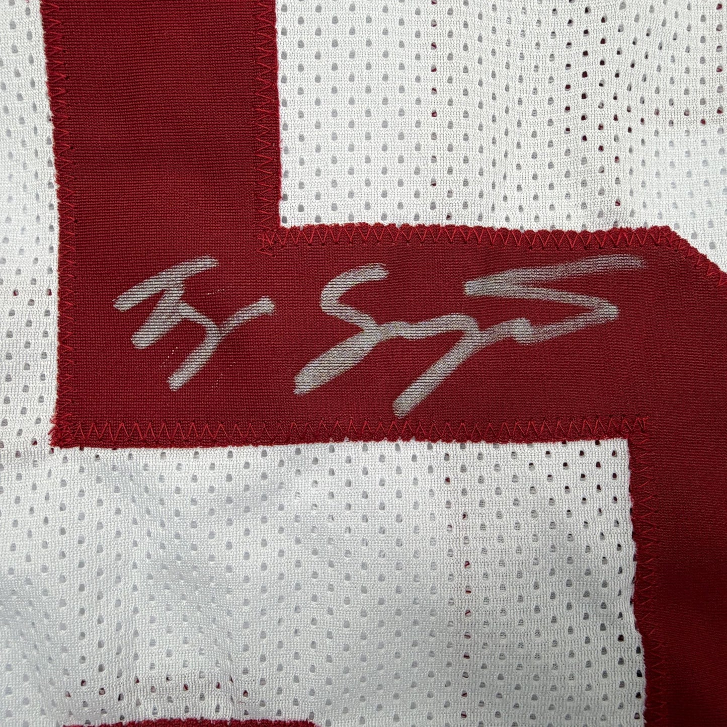 Autographed/Signed Tyler Ty Simpson Alabama White College Football Jersey Beckett BAS COA
