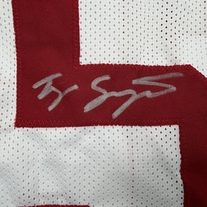 Autographed/Signed Tyler Ty Simpson Alabama White College Football Jersey Beckett BAS COA