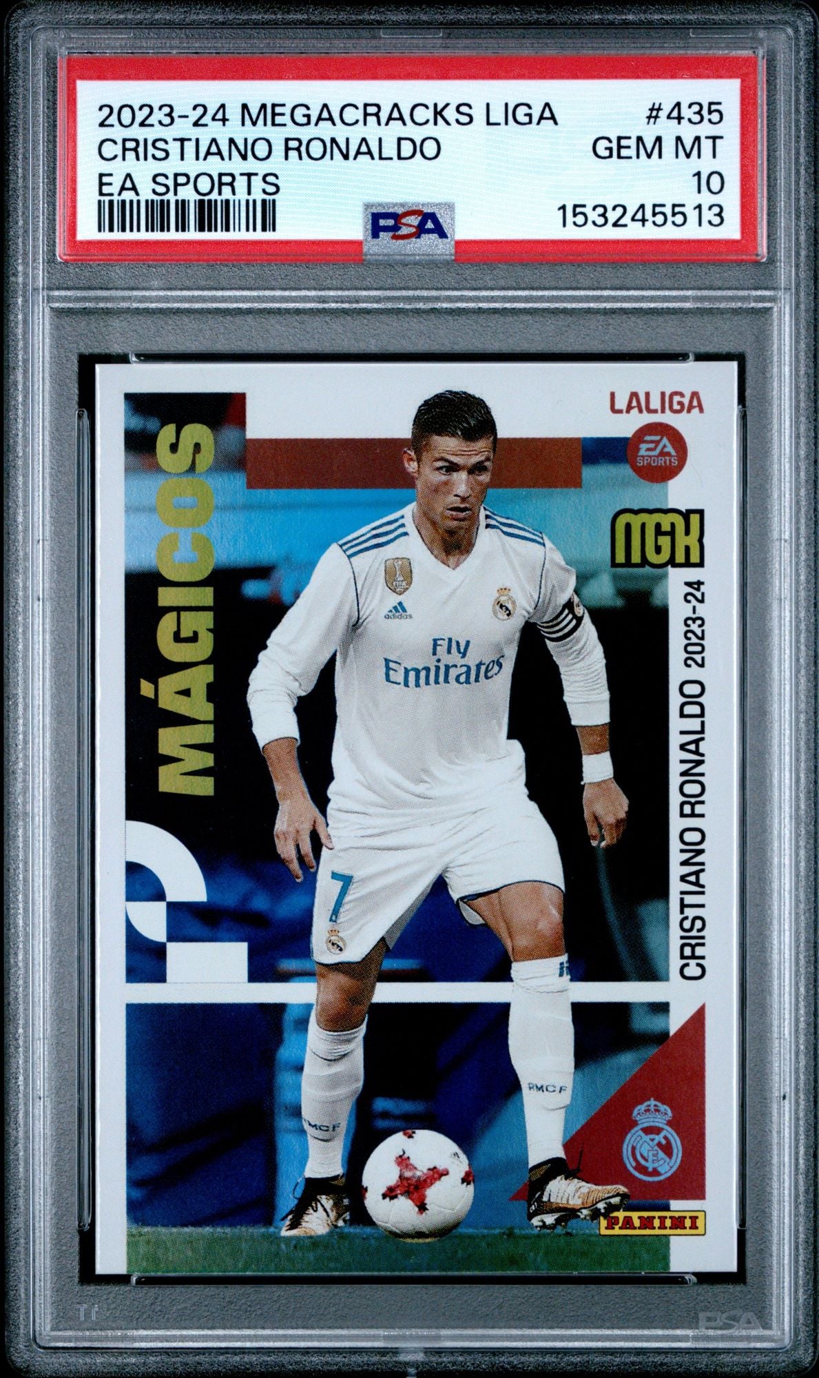 Graded 2023 Panini Megacracks La Liga Cristiano Ronaldo #435 EA Sports Soccer Card PSA 10 Gem Mint