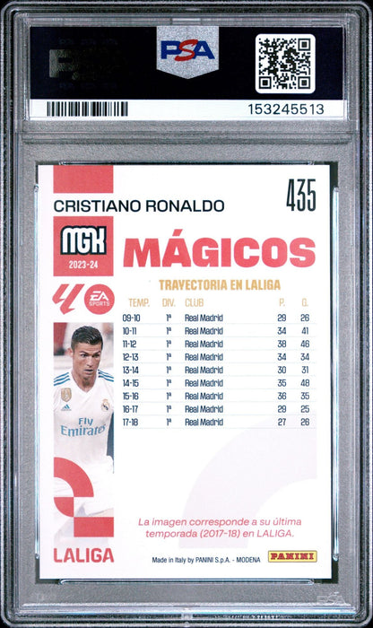 Graded 2023 Panini Megacracks La Liga Cristiano Ronaldo #435 EA Sports Soccer Card PSA 10 Gem Mint