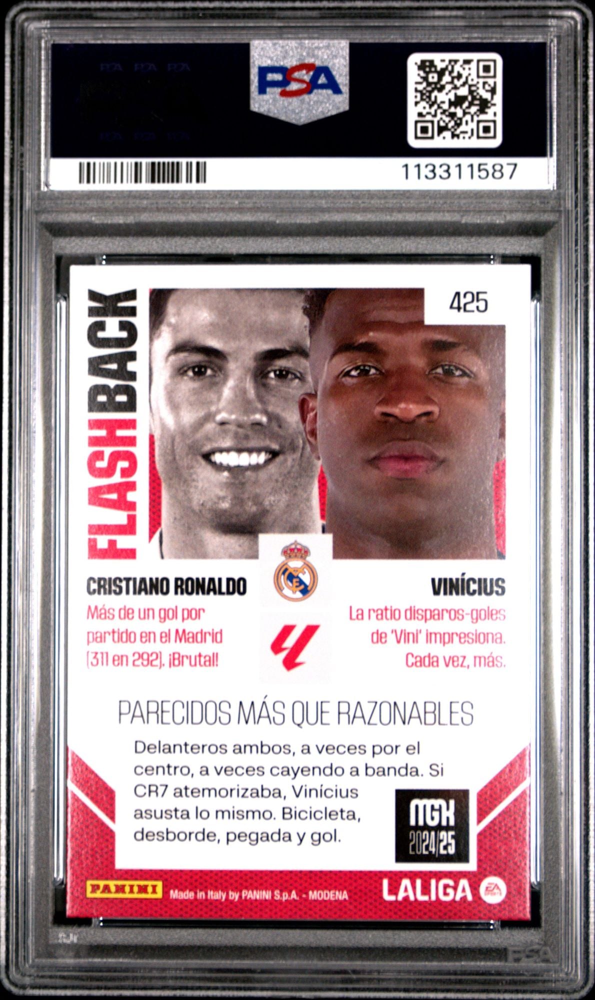 Graded 2024 Panini Megacracks MGK LaLiga Cristiano Ronaldo Vinicius Vini Jr #425 EA Sports Soccer Card PSA 10 Gem Mint