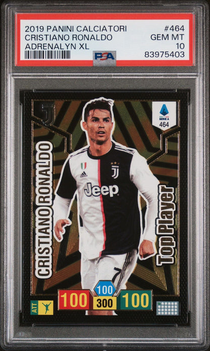 Graded 2019 Panini Calciatori Cristiano Ronaldo #464 Adrenalyn XL Soccer Card PSA 10 Gem Mint
