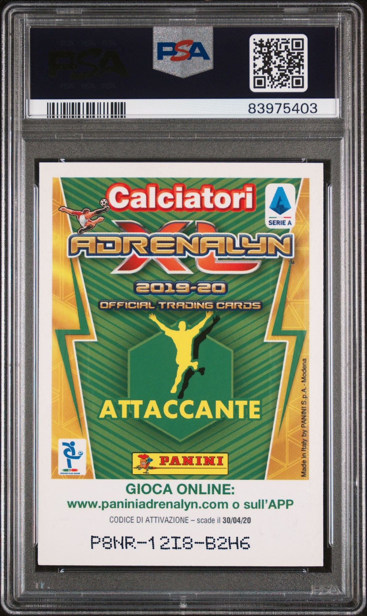 Graded 2019 Panini Calciatori Cristiano Ronaldo #464 Adrenalyn XL Soccer Card PSA 10 Gem Mint